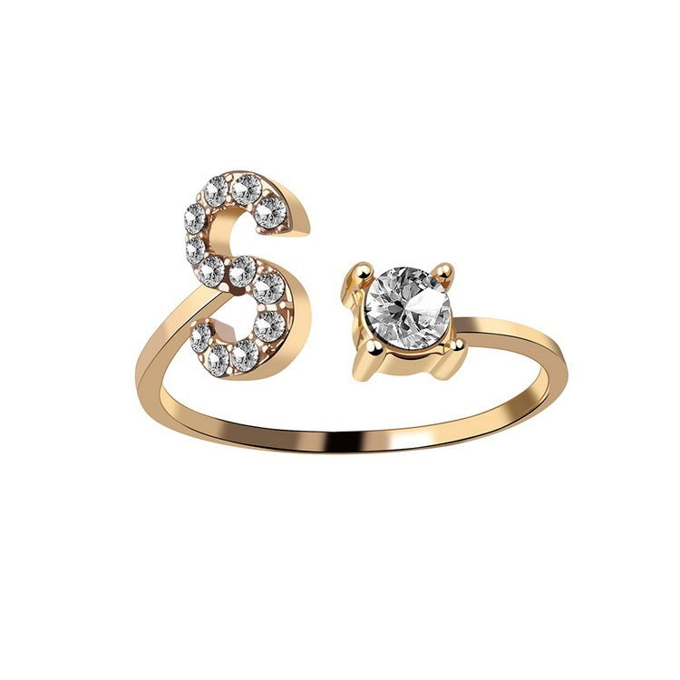 Personalized Initial Letter Ring