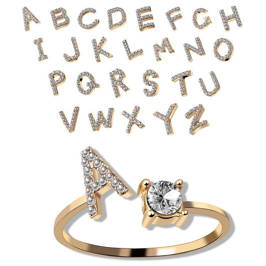 Personalized Initial Letter Ring