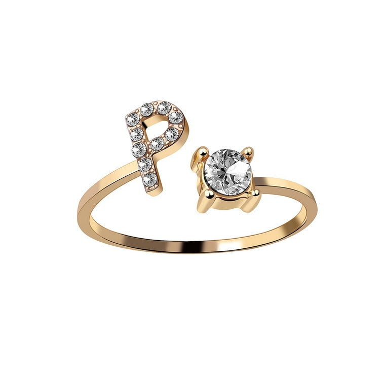 Personalized Initial Letter Ring