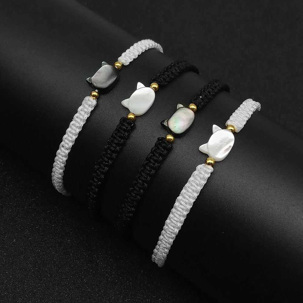 Black Cat Hand-Woven Bracelet