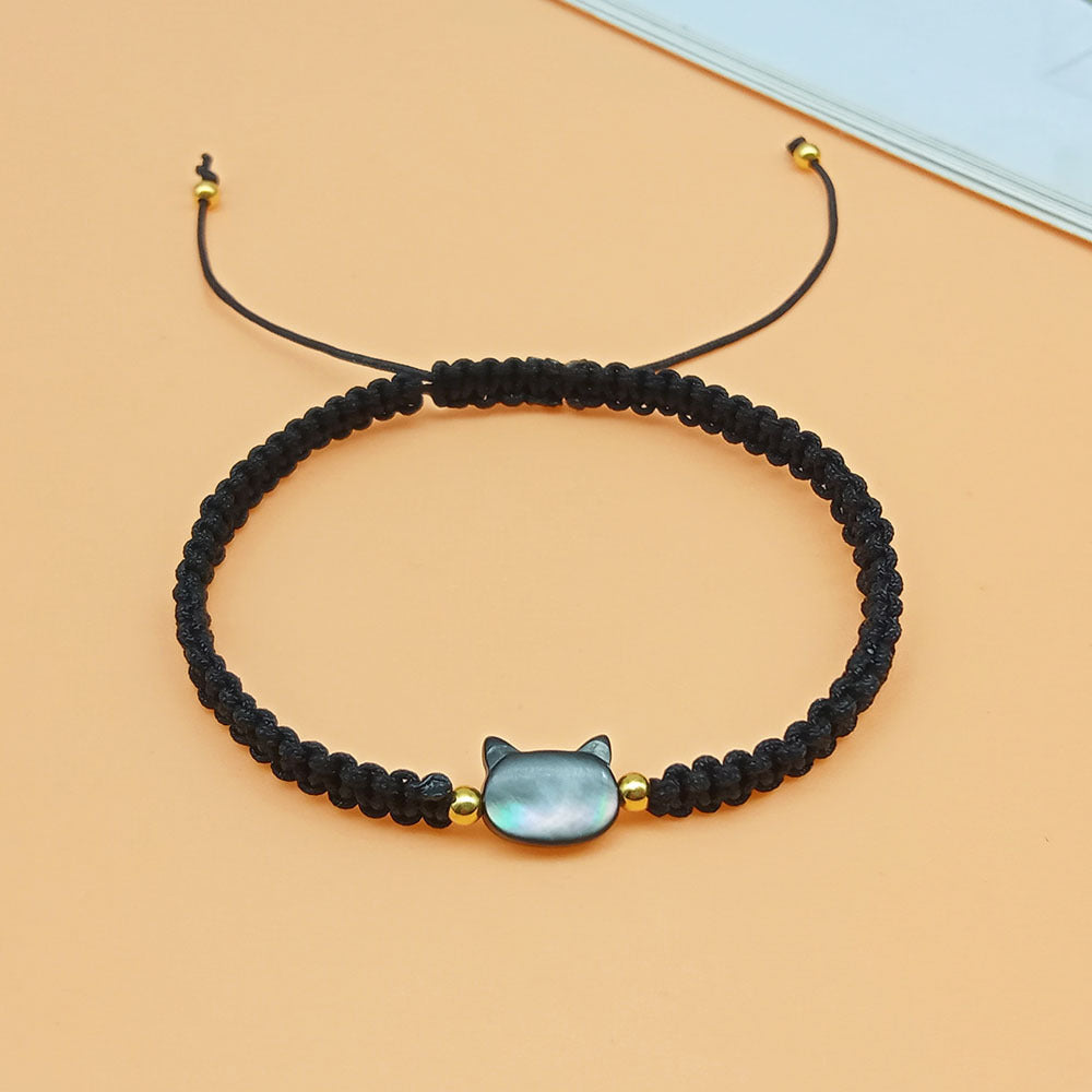 Black Cat Hand-Woven Bracelet