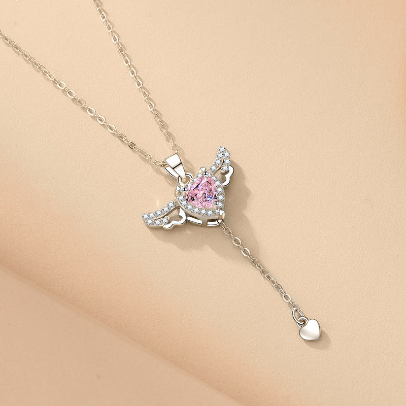 Moving Cupid Heart Necklace